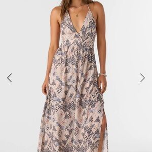 Bohemian Maxi Dress with Geometric Print